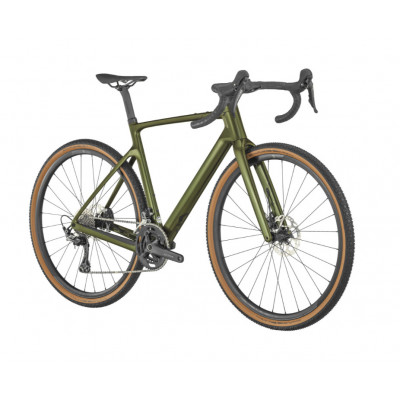  Vélo gravel 700 carbon - SCOTT 2023 Addict Gravel 30 Green/Black - vert décor noir et vert : 2x11v