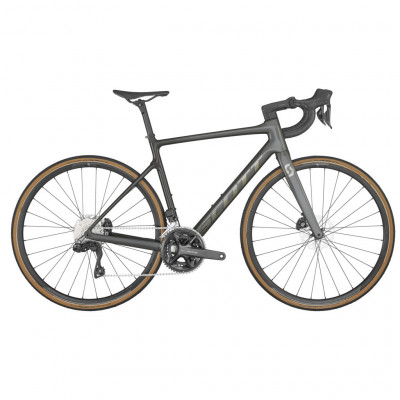  Vélo course 700 carbone - SCOTT 2023 Addict 20 Grey DI2 - Gris foncé décor argent : 2x12v