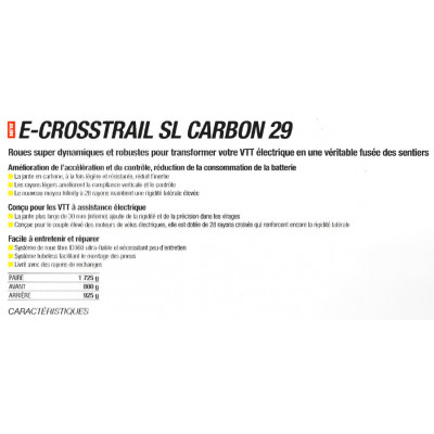 Roues à pneu 29p MAVIC vtt vae e-CrossTrail Carbon SL 29 Boost ID360 XD noire