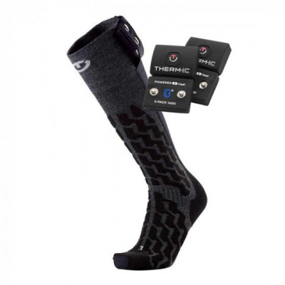 Chaussettes chauffantes connectées - THERM-IC Powersocks HeatFusion - gris décor noir