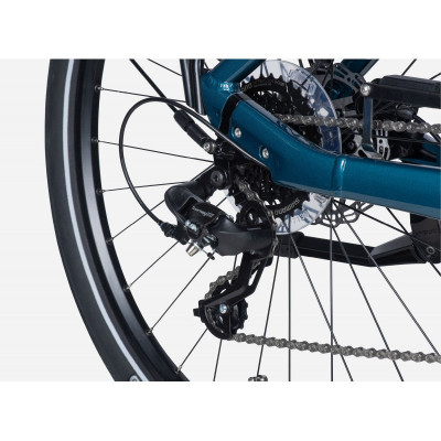 Vélo électrique urbain unisexe 27.5p alu - LAPIERRE 2023 e-Urban 4.5 500 - Bleu pétrole décor blanc : 50mm