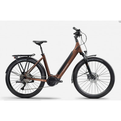  Vélo électrique VTC 27.5p alu - LAPIERRE 2024 Overvolt eExplorer 6.5 Low 500 - Marron métallisé décor argent : 63mm