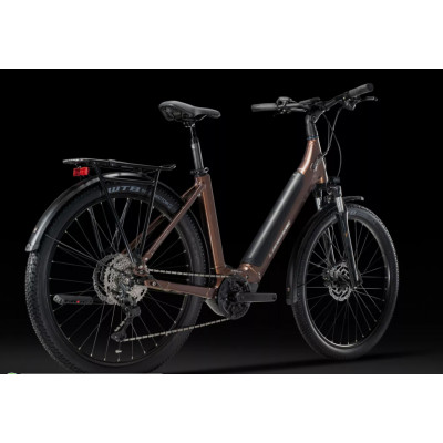  Vélo électrique VTC 27.5p alu - LAPIERRE 2024 Overvolt eExplorer 6.5 Low 500 - Marron métallisé décor argent : 63mm