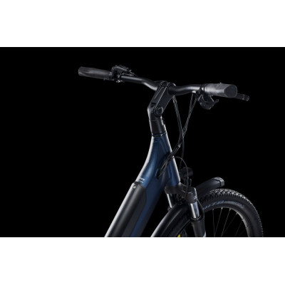 Vélo électrique VTC 27.5p alu - LAPIERRE 2024 Overvolt eExplorer 5.5 LS 500 - Bleu métallisé décor argent : 63mm