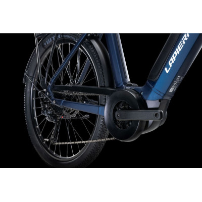 Vélo électrique VTC 27.5p alu - LAPIERRE 2024 Overvolt eExplorer 5.5 LS 500 - Bleu métallisé décor argent : 63mm
