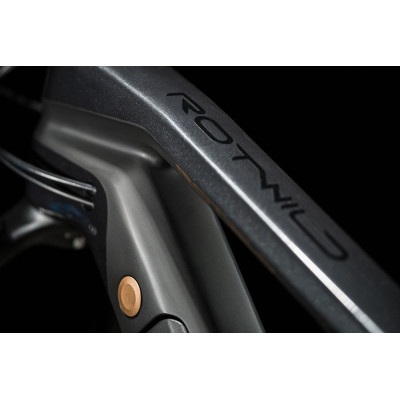 Vélo VTT électrique 29 carbone ROTWILD 2024 Enduro R.E375 FS Core Grey 375 - Gris carbon décor noir et or : 170/160
