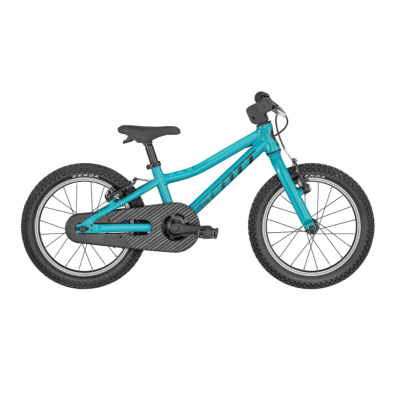Vélo VTT enfant 3 à 6 ans 16p alu - SCOTT Scale 16 V-brake - Bleu néon décor noir : 1x1v