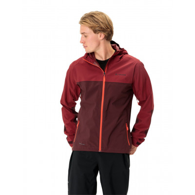 Veste imperméable - VAUDE Moab Rain - rouge foncé décor orange