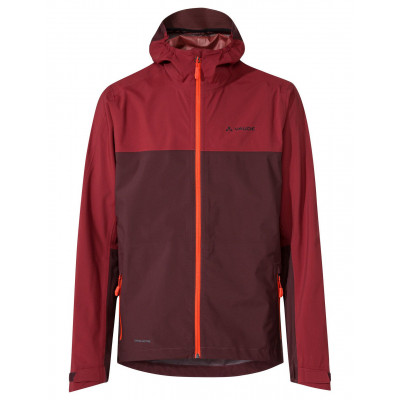 Veste imperméable - VAUDE Moab Rain - rouge foncé décor orange