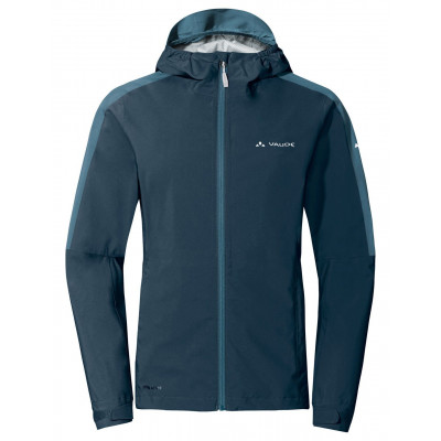 Veste imperméable femme - VAUDE Moab Rain II - bleu pétrole décor bleu ciel