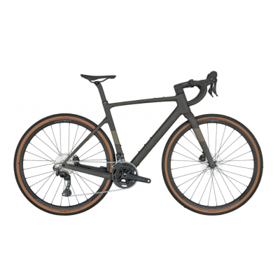 Vélo gravel 700 carbon - SCOTT 2024 Addict Gravel 40 - Noir moucheté décor gris: 2x12v