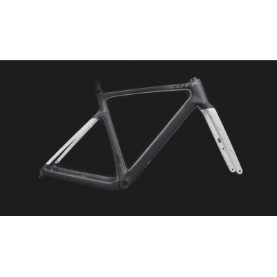 Vélo gravel 700 carbon - SCOTT 2024 Addict Gravel 40 - Noir moucheté décor gris: 2x12v