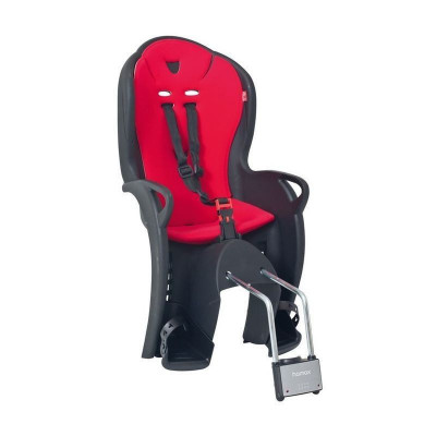 Porte-bébé HAMAX arrière sur cadre Kiss noir décor rouge