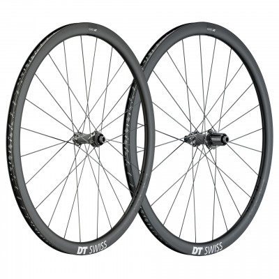 Roues à pneu 700 DT SWISS route PRCarbon 1800 Spline CL 35 TLR noire