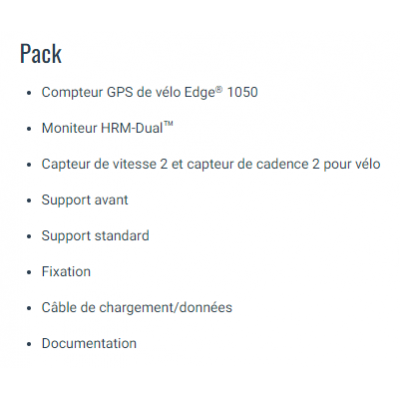 GPS vélo compteur - GARMIN Edge 1050 Pack - noir