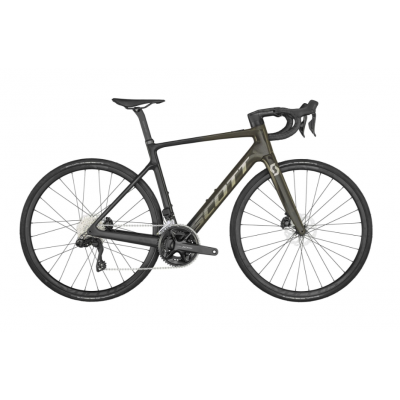 Vélo électrique course carbone - SCOTT 2024 Addict eRide 20 DI2 250 - Vert forêt décor argent : 2x12v