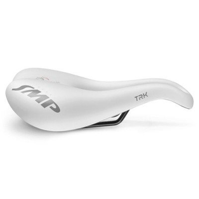 Selle unisexe SMP route vtt trekking TRK Large 177 blanc mat décor gris