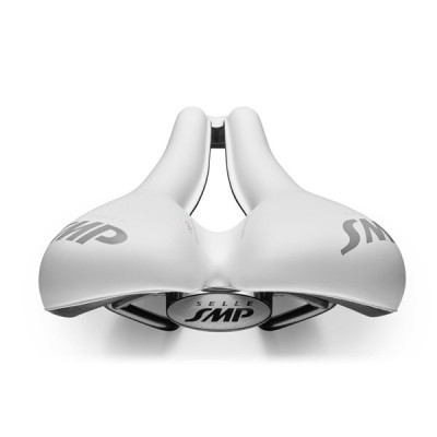 Selle unisexe SMP route vtt trekking TRK Large 177 blanc mat décor gris