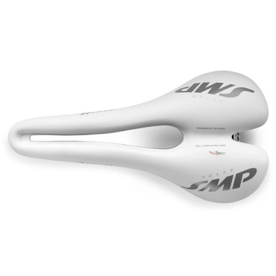 Selle unisexe SMP route Well 144 blanc mat décor noir