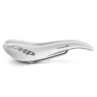 Selle unisexe SMP route Well 144 blanc mat décor noir