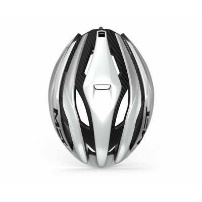 Casque route - MET Trenta 3K Carbon Mips - gris blanc métallisé