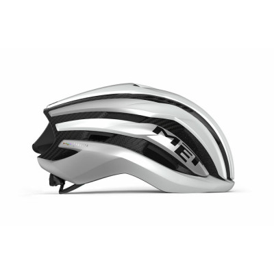 Casque route - MET Trenta 3K Carbon Mips - gris blanc métallisé