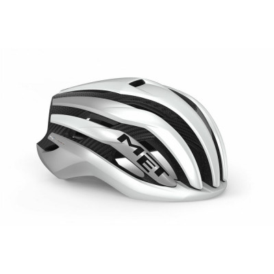 Casque route - MET Trenta 3K Carbon Mips - gris blanc métallisé