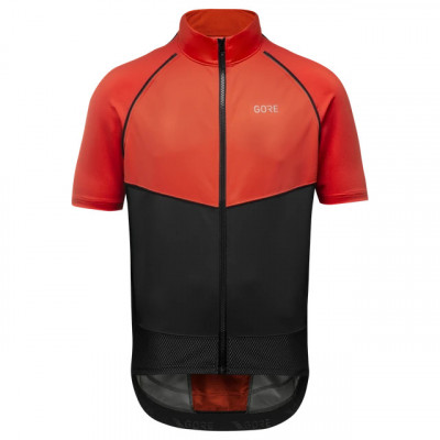 Veste coupe-vent - GORE Phantom Windstopper - rouge orangé fireball décor noir