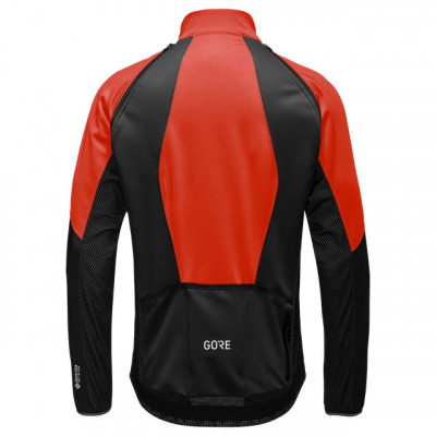 Veste coupe-vent - GORE Phantom Windstopper - rouge orangé fireball décor noir