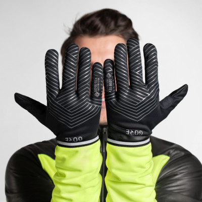 Gants longs - GORE C3 Windstopper Stretch - noir décor gris