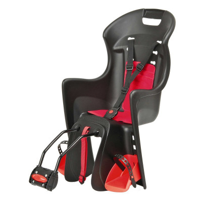 Porte-bébé POLISPORT arrière sur cadre Boodie noir décor rouge