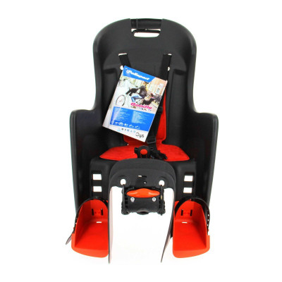 Porte-bébé POLISPORT arrière sur cadre Boodie noir décor rouge