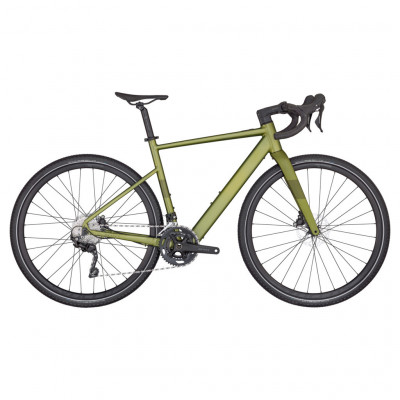 Vélo électrique gravel alu - SCOTT 2025 Speedster Gravel eRide 50 250 - Vert mat décor vert : 2x10v