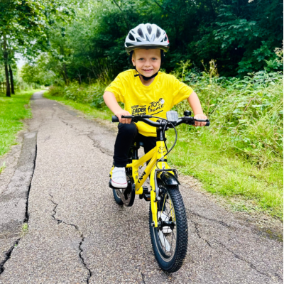 Vélo VTT enfant 2 à 5 ans alu 14p - FROG 40 FP 14 Pink : Rose décor blanc