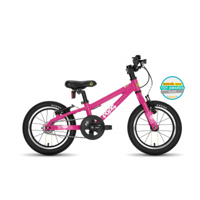 Vélo VTT enfant 2 à 5 ans alu 14p - FROG 40 FP 14 Pink : Rose décor blanc