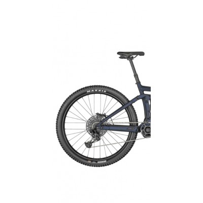 Vélo électrique VTT 29p alu - SCOTT 2024 Strike eRide 930 Blue 625 - Bleu marine mat décor gris : 140/140mm