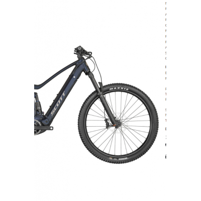 Vélo électrique VTT 29p alu - SCOTT 2024 Strike eRide 930 Blue 625 - Bleu marine mat décor gris : 140/140mm