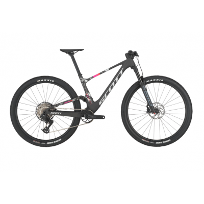 Vélo VTT 29p carbone - SCOTT 2025 Spark RC Team AXS - noir décor argent multicolor : 120/120mm