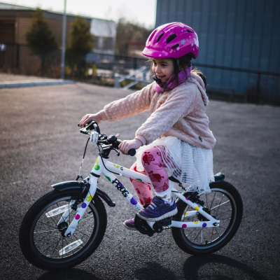 Vélo VTT enfant 3 à 6 ans alu 16p - FROG 44 FP 16 - Spotty blanc décor arc en ciel : 1x1v