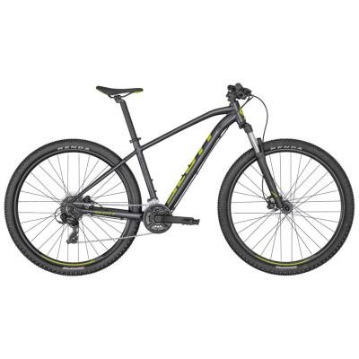 Vélo VTT 27.5p alu - SCOTT 2024 Aspect 760 - Gris Granite décor jaune néon : 100mm