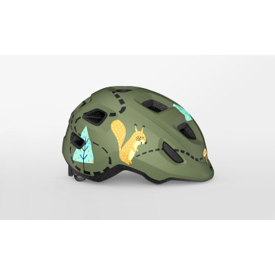 Casque enfant - MET Hooray - vert kakhi décor forêt