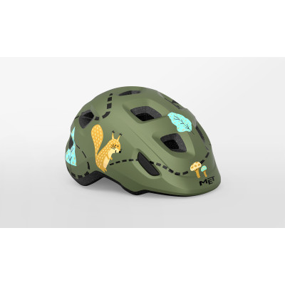 Casque enfant - MET Hooray - vert kakhi décor forêt