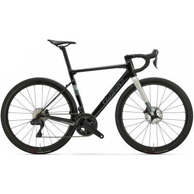Vélo gravel 700 carbone - WILIER 2026 Rave SL AXS 1x12 - Noir brillant décor argent et gris : 1x12v