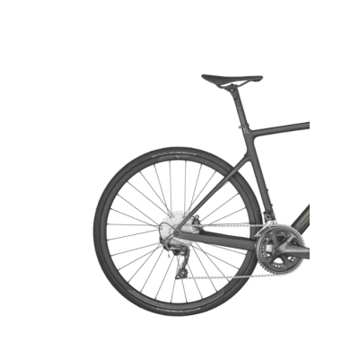Vélo course carbone 700 - SCOTT Addict 20 Carbon Black - Noir mat décor vert métallisé : 2x11v