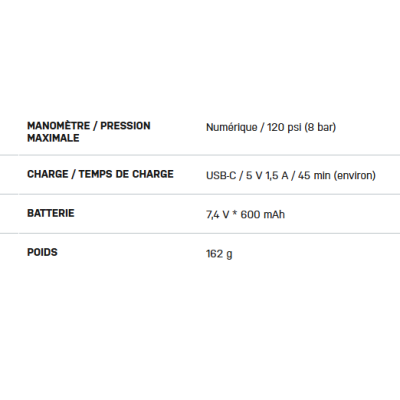 Pompe à air électrique TOPEAK sans fil usb E-Booster Digital 8 Bars/120 Psi