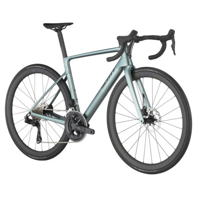 Vélo course 700 carbone - SCOTT 2025 Addict RC 30 DI2 105 - Gris argent décor noir : 2x12v