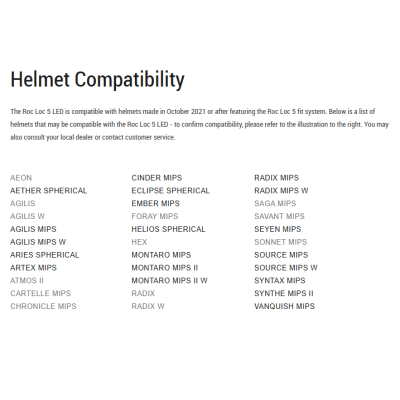 Feu arrière casque - GIRO Roc Loc 5 Led noir décor rouge : 30 lumens