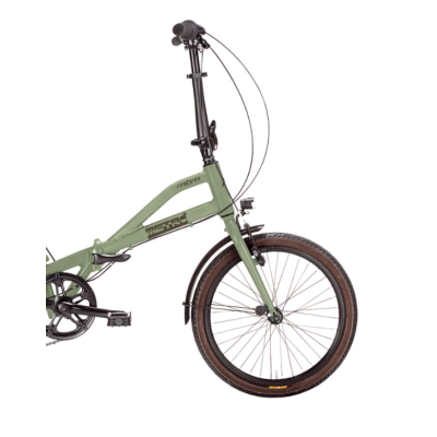 Vélo pliant 20p VELO alu Métro vert kaki décor anthracite