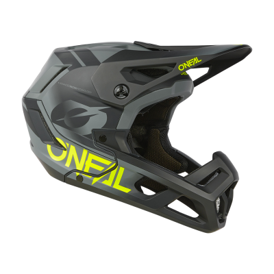 Casque intégral bmx et vtt - ONEAL SL1 Strike - noir décor gris et jaune fluo