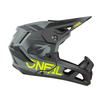 Casque intégral bmx et vtt - ONEAL SL1 Strike - noir décor gris et jaune fluo